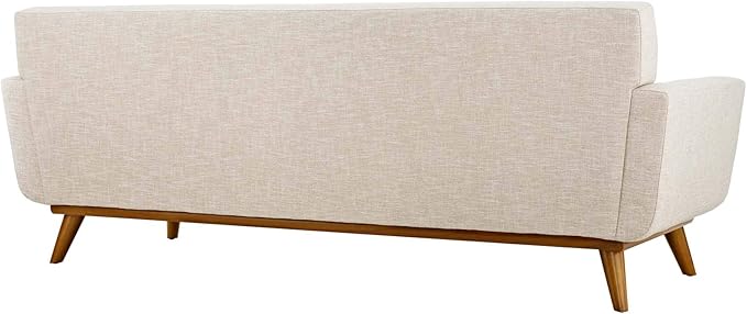 Modway Engage Mid-Century Modern Upholstered Fabric Sofa in Beige