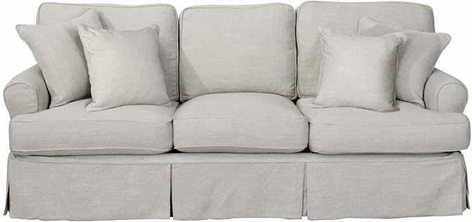 Sunset Trading Horizon Slipcovered Sofa, 85", Light Gray
