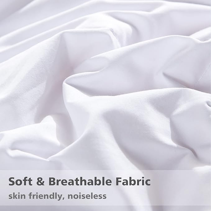 APSMILE Lightweight Down Feather Fibers Blanket, Summer Cooling Down Feather Fibers Comforter Twin Size, Ultra-Soft Breathable Thin Bed Quilt Duvet with Satin Trim(Twin, Cream White)