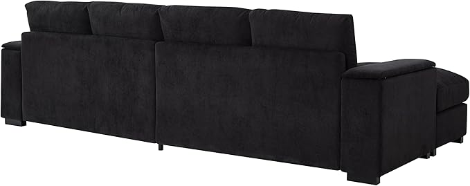 122" Oversized Modular Sectional Sofa Cloud Couch with 2 Ottomans, Comfy Corduroy Upholstered Deep Seat Large U Shaped Lounge Sofa&Couches with Hidden Arm Storage Box