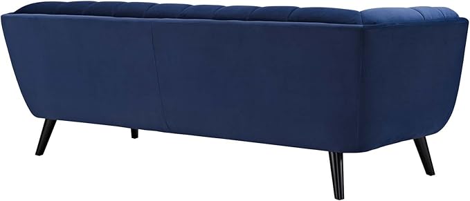 Modway Bestow Mid-Century Performance Velvet Upholstered Tufted Sofa In Navy