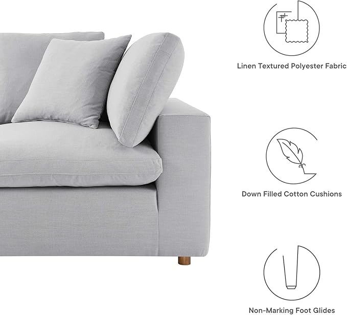 Modway Commix Down-Filled Overstuffed Upholstered 3-Seater Sofa