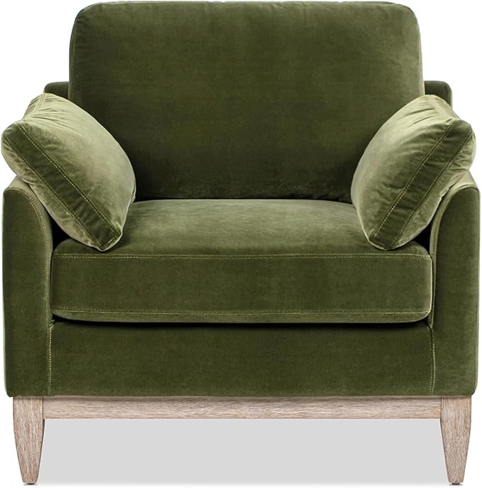 Jennifer Taylor Home Pasadena 36" Wide Modern Farmhouse Accent Arm Chair, Olive Green