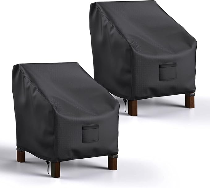 Patio Chair Covers Waterproof, Mrrihand Lounge Deep Seat Cover, Heavy Duty Outdoor Lawn Patio Furniture Covers (31" W x 38" D x 30" H - 2 Pack) by Mrrihand
