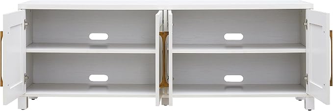 Henn&Hart Rectangular TV Stand for TV's up to 80" in White, TV Stands for the Living Room - Image 5