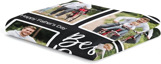 Printwoo Gifts for Dad Custom Blankets with Photo, Personalized Photo Blankets Fathers Day Personalized Gifts for Dad from Daughter Son Customized Blanket with Picture