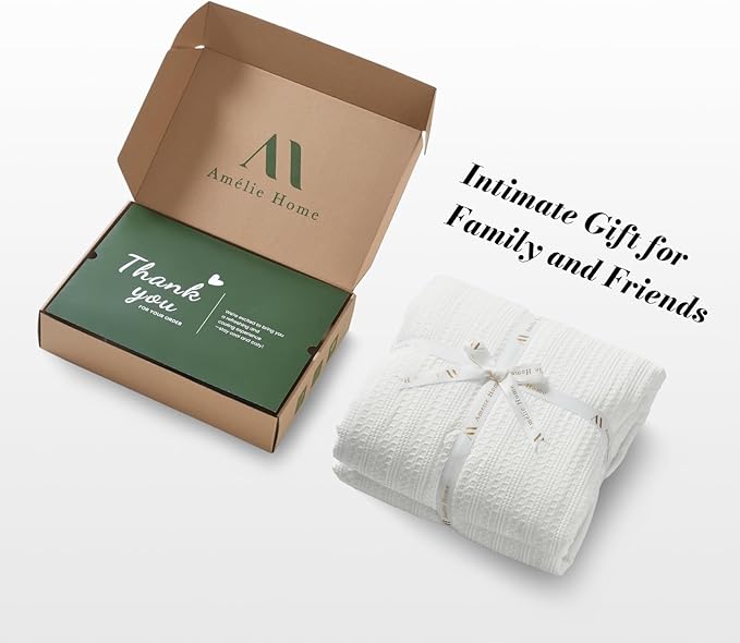 Amélie Home Waffle Cooling Comforter Twin Size, Q-Max 0.45 Reversible Lightweight Cooling Blanket for Hot Sleepers, Breathable Bedding for Night Sweats, 68"x90", White