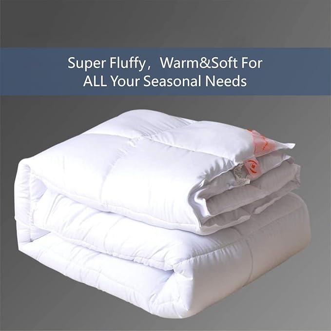 MAPLE DOWN Soft Queen Size Comforter Duvet Insert-Down Alternative Comforter Quilted with Corner Tabs-Lightweight Breathable Brushed Microfiber Machine Washable (White,90”x90”)