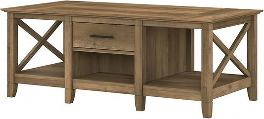 Bush Home Key West Coffee Table with Storage in Reclaimed Pine