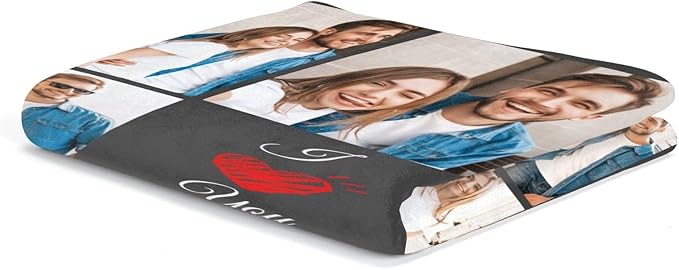 inkArts I Love You Gifts for Couple, Personalized Girlfriend, Custom Blanket with Photos, Blankets Pictures, Photo Using My Own Personalised Christmas