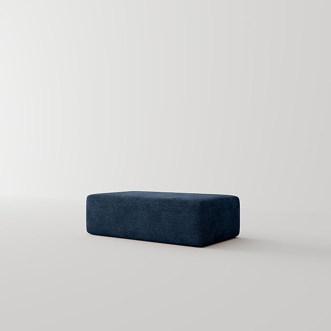 Acanva Oversized Modular Sectional Sofa with Removable Washable Slipcovers, Modern Low Profile Deep Seat Couch for Living Room, Chenille-Royal Blue, Armrest/Ottoman