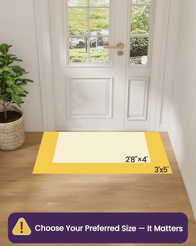 DEXI Front Door Mats for Entryway, 3x5 Non Slip Washable Low-Profile Entry Doormat, Absorbent Resist Dirt Inside Floor Entrance Mat, Patio, Grey/White - Image 2