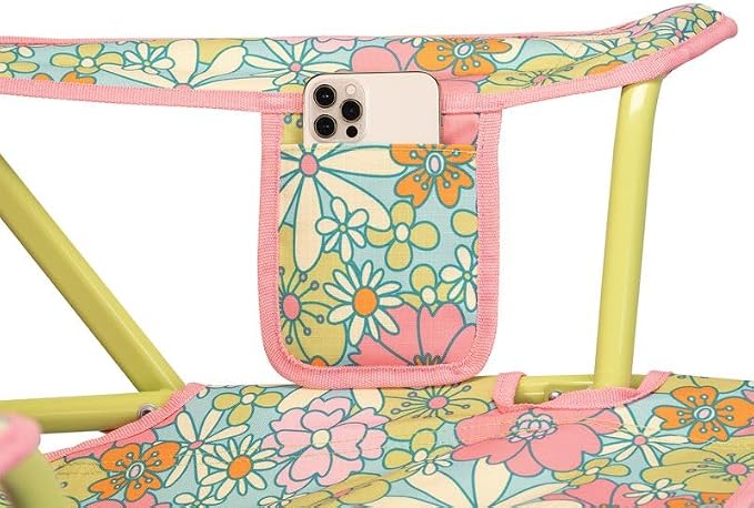 GCI Outdoor Comfort Pro Rocker Camping Chair | Portable Folding Rocking Chair with Durable Armrests & Drink Holder — Floral - Image 6