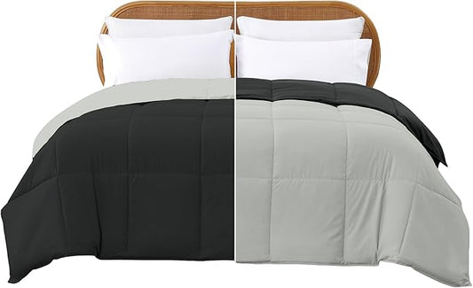 Modern Threads Down Alternative Reversible Comforter Black/Silver King