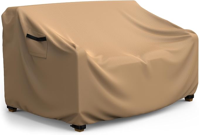 Patio Sofa Cover Waterproof - Heavy Duty 3-Seater Outdoor Couch Cover, Patio Furniture Covers with Air Vent and Handles, 85" L ×35" D×35" H, Brown by Brosyda