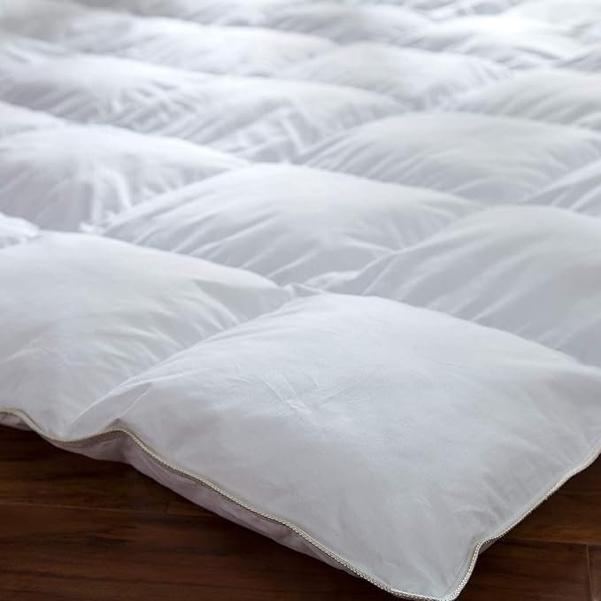 600-Thread-Count Egyptian Cotton Siberian Goose Down Comforter, 85 oz. Fill Weight, 108 x 98 INCHES, Solid White (Oversize California King Size)
