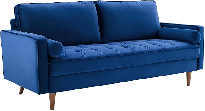 Modway EEI-3764-NAV Valour Performance Velvet Sofa, Navy