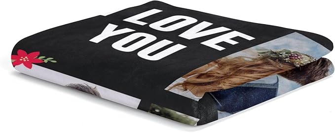 inkArts Custom Blankets with Photos, Personalized Photo Blankets Using My Own Photos, Customized Blanket with Pictures, Personalized Gifts for Women Men Baby Child