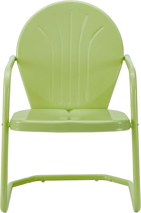 Crosley Furniture Griffith Outdoor Chair, Retro Metal Patio Chairs for Dining, Porch, Deck, Balcony, Key Lime - Image 4