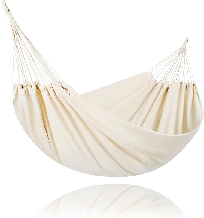 SUNCREAT Camping 2 Person Canvas Hammock, Double Travel Hammock, 475 lbs Capacity, Natural by SUNCREAT
