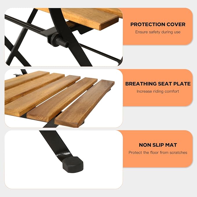 3 Pieces Folding Patio Furniture Set Bistro Set Portable Conversation Set All Weather Resistant Outdoor Furniture with 2 Folding Chairs Table for Patio Outdoor Backyard, Nature