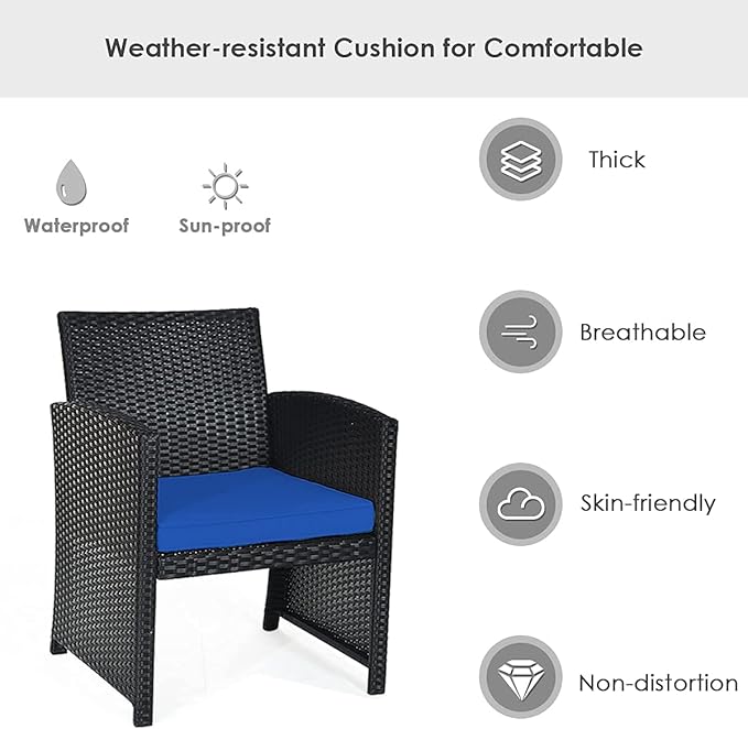 Tangkula 8 Pieces Patio Wicker Conversation Furniture Set, Patiojoy Sofa & Table Set w/4 Seats, Outdoor Rattan Sofa Set for Balcony Backyard, Wicker Chair Set with Tempered Glass Coffee Table