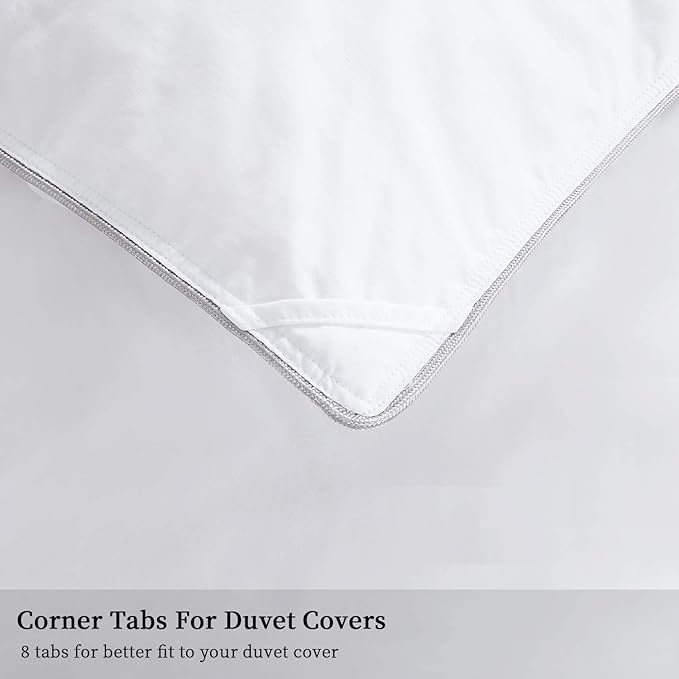 HOMBYS 108x98 California King Feather and Down Comforter, Pinch Pleat Oversized King Duvet Insert with Downproof Cotton Cover, Fluffy Cal King Comforter