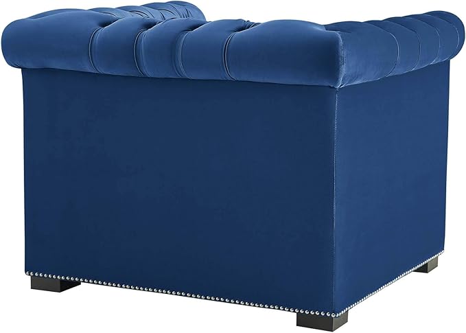Modway EEI-3065-MID Heritage Upholstered Velvet Armchair, Midnight Blue