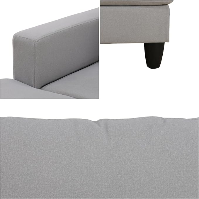 101 Inch LSectional Couches for Living Room Furniture Sets, 4 Seat Modular Sectional Sofas with Removable Chaise, L Shaped Couch Set with 2 Armrest for Apartment, Light Grey
