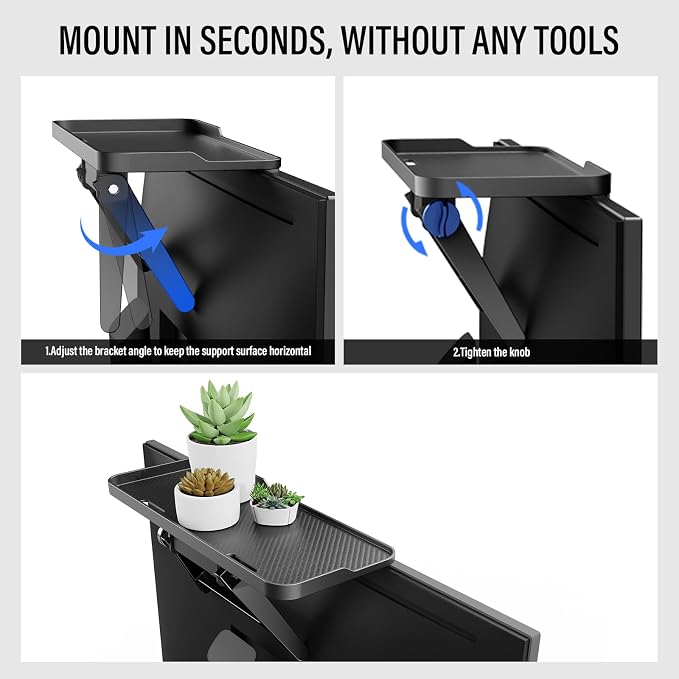 CABTE Adjustable Steel TV Top Shelf, Floating TV Stand, Universal Monitor Shelf for Soundbar, Game Console, Cable Box, Router Shelves (11.8 x 4.9 inch) - Image 6