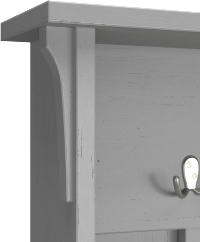 Bush Furniture Salinas Hall Tree with Shoe Storage Bench in Cape Cod Gray - Image 5