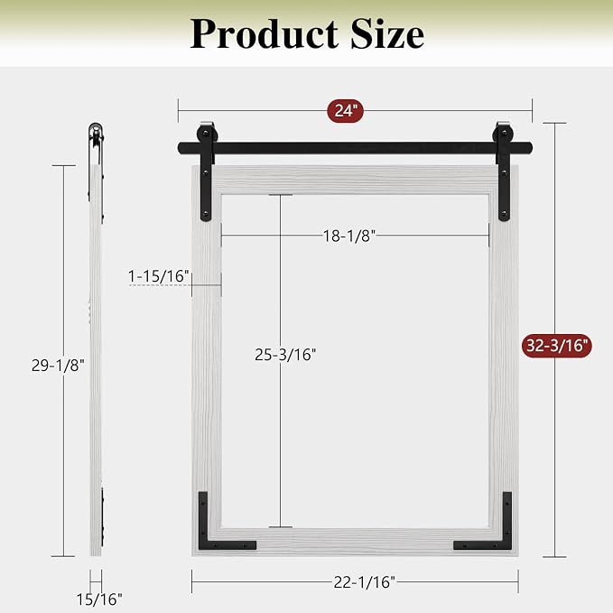 Farmhouse Bathroom Mirror, 24x32 Inch White Vanity Mirror for Wall, Wood Framed Rustic Mirror Rectangular Wall Decor Mirrors for Entryway Living Room Bedroom - Image 6
