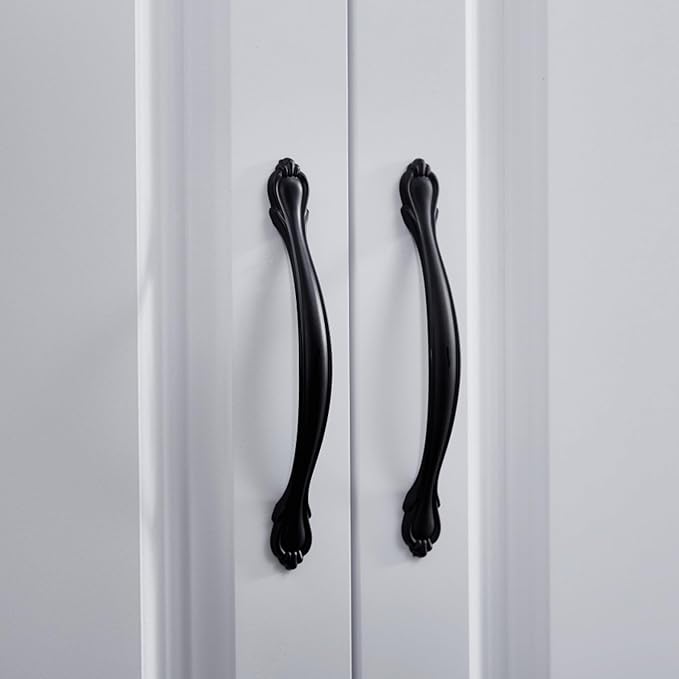4 Doors Classic White Large Freestanding Wardrobe Armoire Wooden Closet Cabinet with Hanging Rod & Shelves Bedroom Clothes Storage Bathroom Wood Organizer(20.5" D x 63" W x 71.0" H)