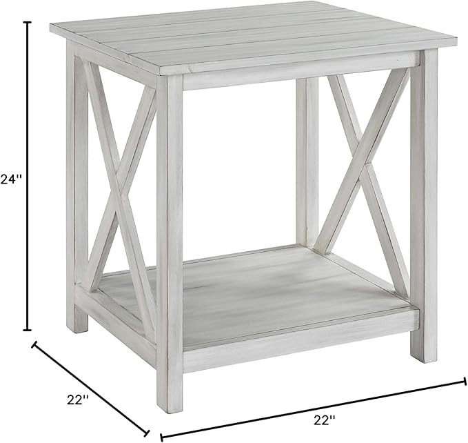 Boraam Jamestown End Table, Antique White