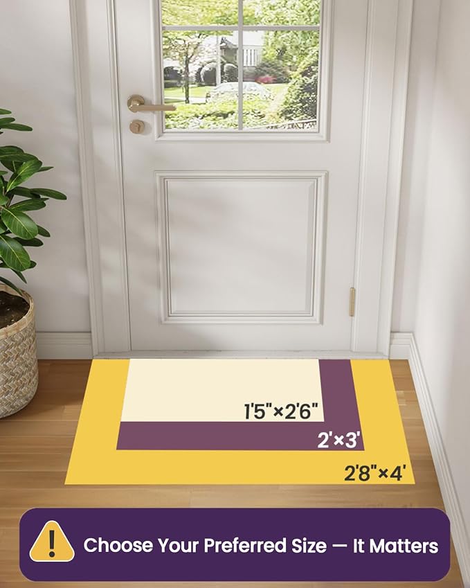 DEXI Front Entryway Door Mat Non Slip 17x30, Washable Entry Way Mats Inside Entrance Low Profile, Welcome Doormat Dirt Trapper for House Floor Home Porter Hall Backdoor Area, Light Taupe - Image 2