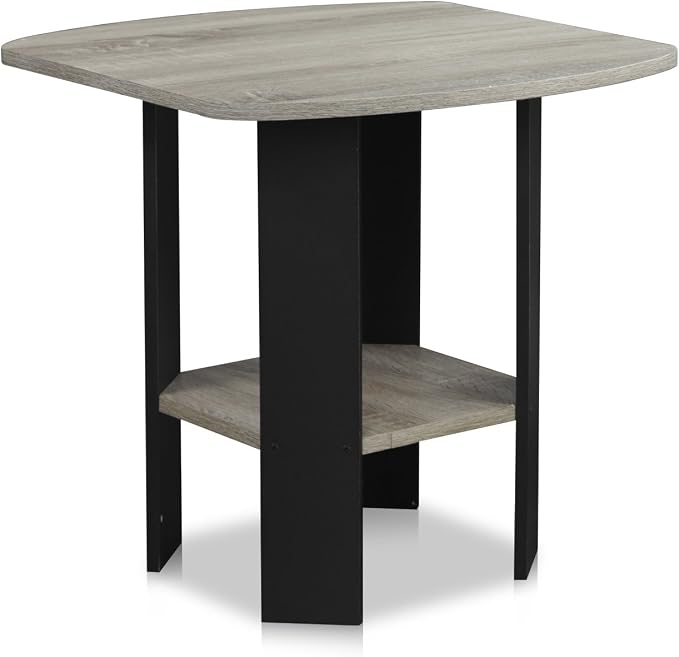Furinno SIMPLE DESIGN Side Table, 2-Tier Modern End Table with Soft Edges, Open Shelves Night Stand, Bedside Table, for Living Room, Bedroom, French Oak - Image 6