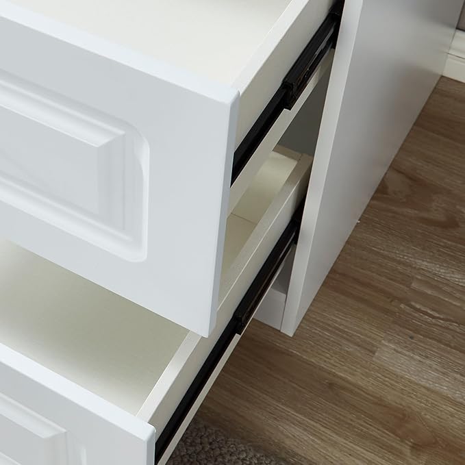 Wood Armoire Wardrobe Closet White Large Storage Clothes Cabinet Tall with 2 Doors, Wardrobe Cabinet with 2 Drawers, Armoires and Wardrobes with Hanging Rod and Shelves for Bedroom