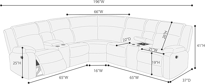 Oversized L-Shaped Power Reclining Sectional Sofa Motion Recliner Couch ,Corduroy Upholstered Symmetrical Recliner Sofa&Couch W/2 Console Storage, Cupholders, USB Ports for Home Theater Living Room
