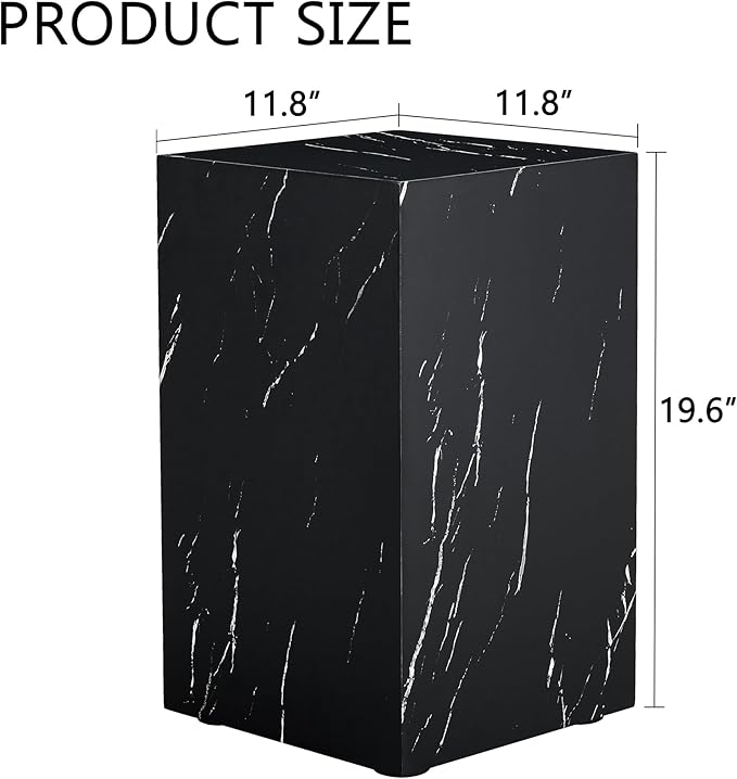 Cube End Table Wood Grain, Modern Side Table for Living Room, MDF Wooden Nightstand Sofa Table for Home, No Assembly