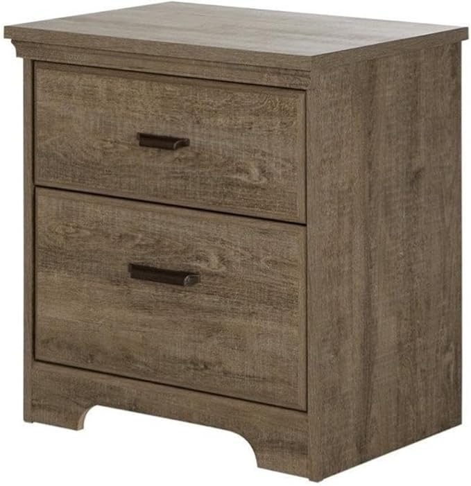 Home Square 3 Piece Modern Bedroom Furniture Set - 8 Drawer Bedroom Dresser/Small Nightstand with Drawers - Set of 2 / Distressed Grey Oak