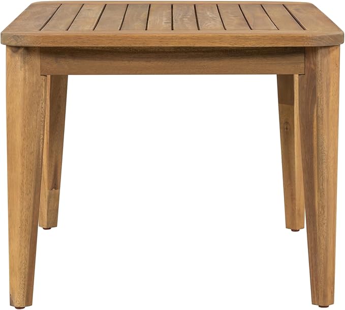 Christopher Knight Home Dena Patio 4-Piece Conversation Set, Outdoor 4-Seater Acacia Wood Sofa Chat Set,Garden Furniture,Loveseat,Coffee Table,Set of 2 Club Chairs, Removable Cushions, Teak+ Beige