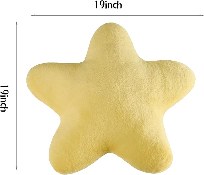 Set of 2 Throw Pillows Star Pillow Couch Pillows Decorative Pillows Bed Pillows Cute Pillows,Yellow 19"