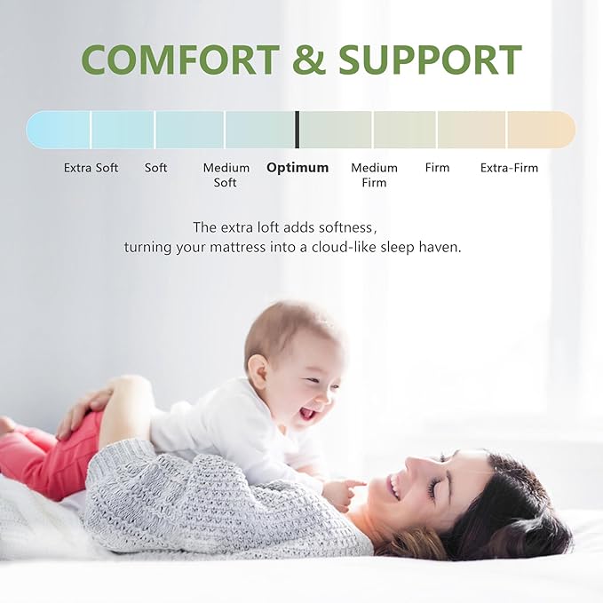 PATSBA Premium Viscose Made from Bamboo Twin Size Mattress Topper for Back Pain,1200 GSM Quilted Fitted Extra Thick Mattress Pad,Pillow Top Mattress Cover with Deep Pocket Up to 21 Inches（39*75inch）