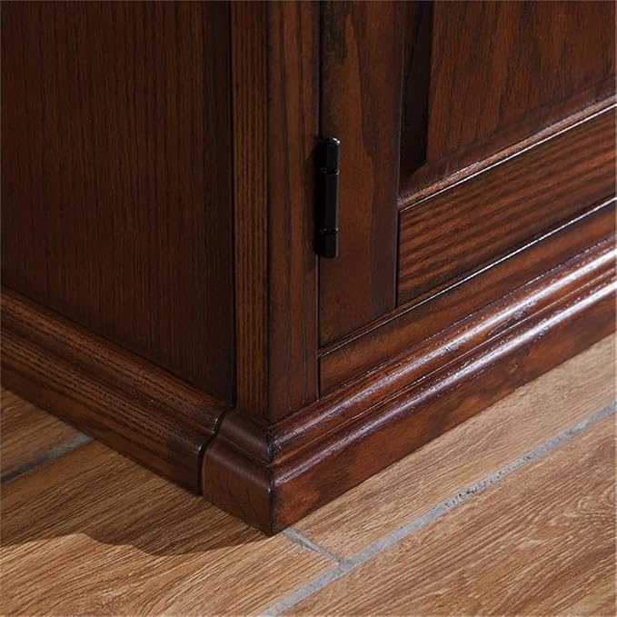 Leick Home 80360 Leaded Glass TV Stand For 65" TV's, Burnished Oak - Image 7