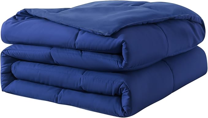 Duvet Insert Down Alternative Bedding Comforter King Size - All-Season Bedding - Lightweight & Machine Washable (Dark Blue, King (U.S. Standard))