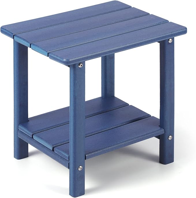 Apolimi Adirondack Outdoor Side Table, 2-Tier Sturdy Patio End Table Weather Resistant, 16.5" Solid Side Table for Patio, Pool, Porch by Apolimi