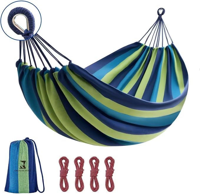 Camping Hammock Comfortable Fabric Hammocks with Tree Straps for Travel Patio Garden, Hanging Sturdy Indoor/Outdoor Hammock Up to 660lbs Portable Hammocks with Travel Bag by Unknown