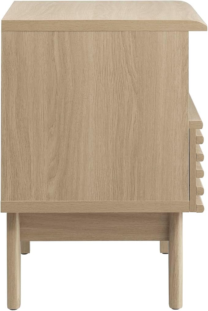Modway Render Mid-Century Modern, One-Drawer Nightstand, Oak - Image 5