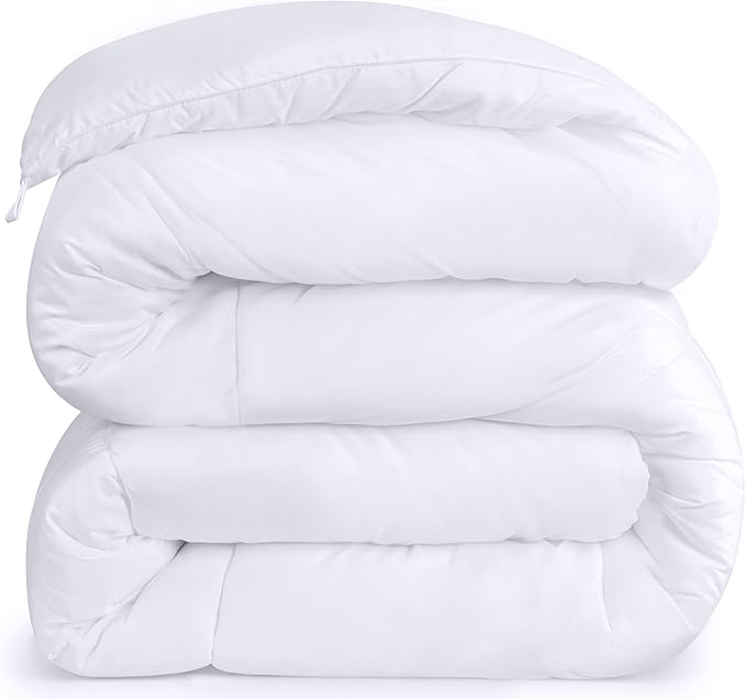 Utopia Bedding Comforters Full Size, All Season Duvet Insert, Down Alternative Box Stitched Bed Comforter with Corner Tabs, Machine Washable (White)