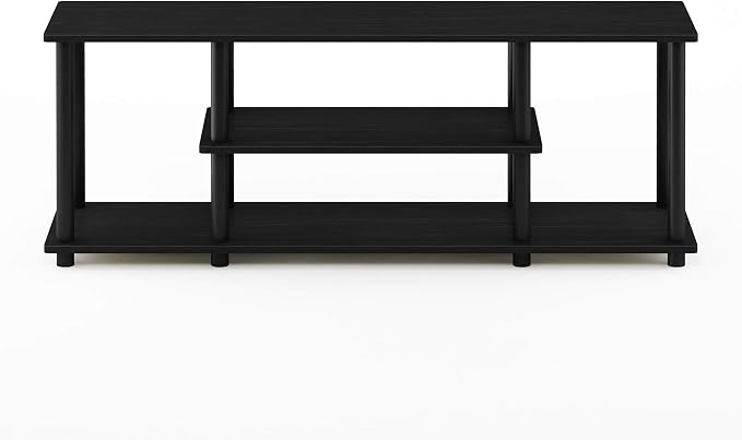 Furinno Turn-N-Tube No Tools 3D 3-Tier Entertainment TV Stand up to 50 inch TV, Round Tubes, Walnut - Image 3